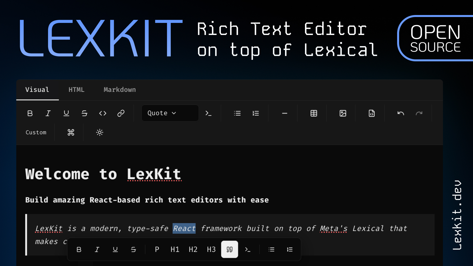 LexKit: Rich Text Editor on top of Lexical
